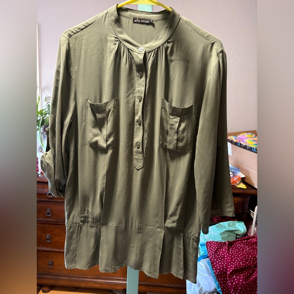 Ella Moss Olive Green Blouse